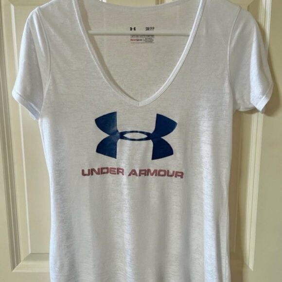 UNDER ARMOUR: LOT OF 4 WOMENS ACTIVE SHIRTS-SIZE SMALL - Picture 2 of 2